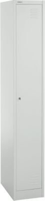 Schäfer Shop Select Garderobenspind grau, 1-türig mit 2 Einlegeböden, Kleiderstange und Schloss, B/T/H: 30,0 x 45,7 x 180,0 cm - Bild 1