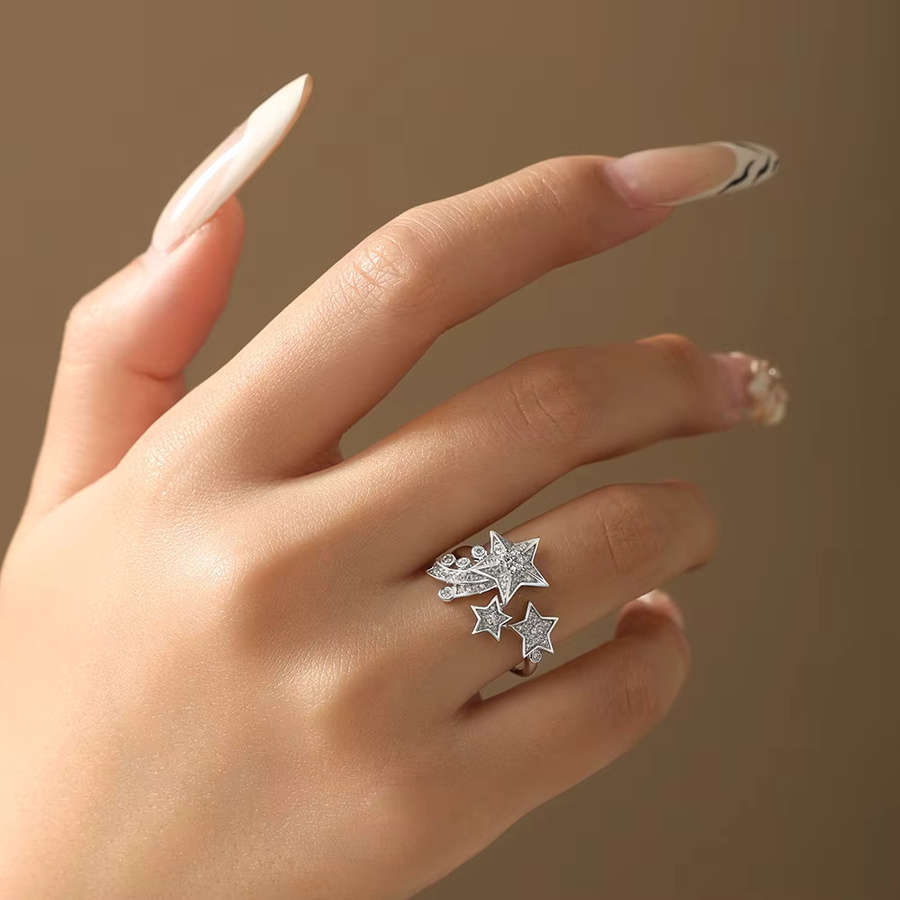 ATTAGEMS Ring, 925 Silber, Moissanit, Damen - Bild 3
