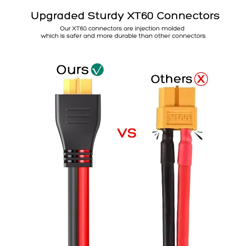 ZAEGIRZ XT60-Kabel mit XT60-Buchse auf XT60-Stecker 12AWG für Solarstromanlagen, Länge: 6 m, 3 m, 1,5 m - Bild 2