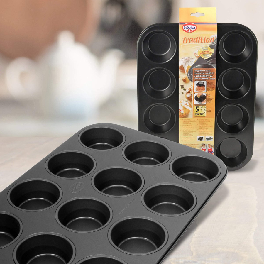 Dr. Oetker Muffinform Tradition, 12er, Schwarz, Antihaftbeschichtung - Bild 2