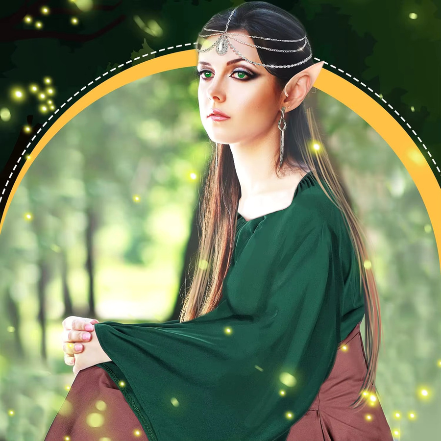 Eurzom Feenkostüm-Set, 5-teiliges Set, Fantasy, Grün, Textil - Bild 4