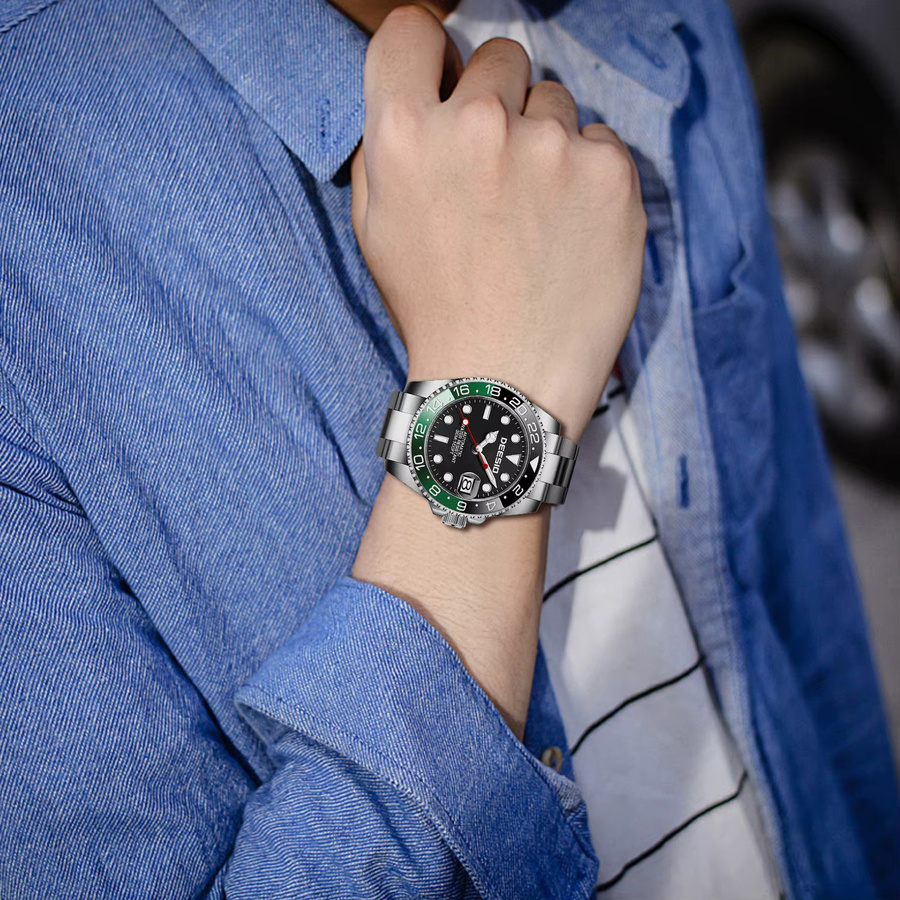Deesio Armbanduhr, Automatik, Edelstahl, Schwarz, Herren - Bild 5