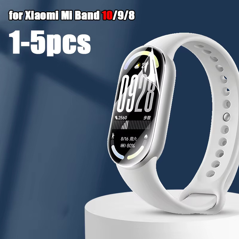 5er Pack Hydrogel Schutzfolien für Xiaomi Mi Band 10, 9 und 8, transparente TPU Vollabdeckung Screen Protector in HD-Qualität - Bild 6