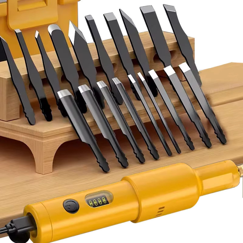 Elektrisches Schnitzmesser Set für Holzschnitzerei und Wurzelkunst in Schwarz - Bild 2