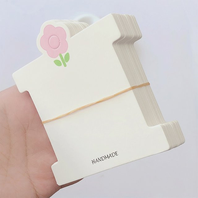 ieniaW Parque 50 Stück Blumen-Displaykarten aus Papier in Rosa und Weiß für Haarschmuck und Handarbeit - Bild 1