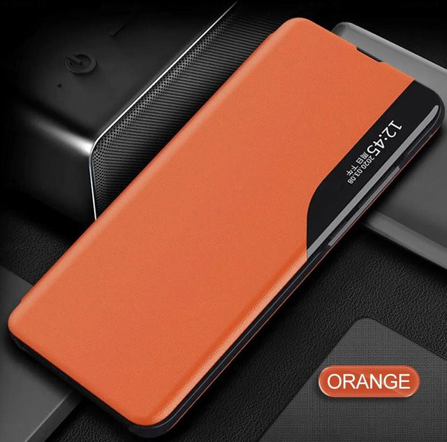 Samsung Flip Smart View Handyhülle als Buchhülle mit Haltefunktion für Galaxy S26, S24 Ultra und S23 FE Plus in Orange - Bild 1