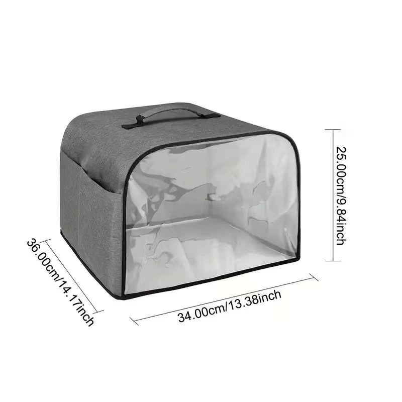 Ninja Staubschutzhülle für Brotbackautomaten und kleine Haushaltsgeräte in Grau mit transparentem Sichtfenster - Bild 4