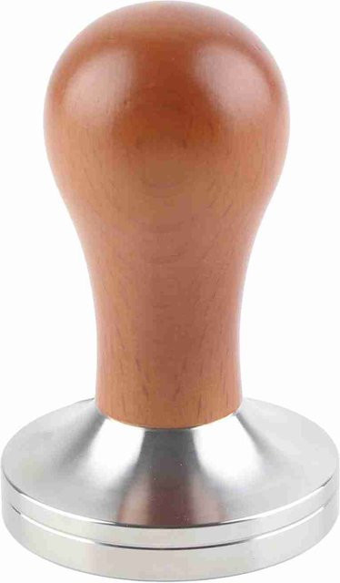 CosyHome Espresso Kaffeetamper mit Holzgriff und Edelstahl, 58mm, Braun - Bild 1
