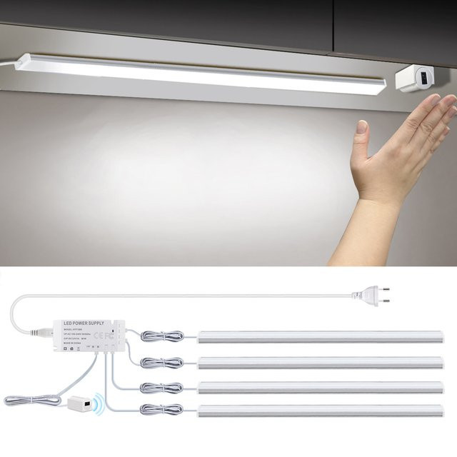 CHNAITEKE LED Unterbauleuchte mit Bewegungssensor aus Aluminium in Weiß für Küche und Badezimmer - Bild 1