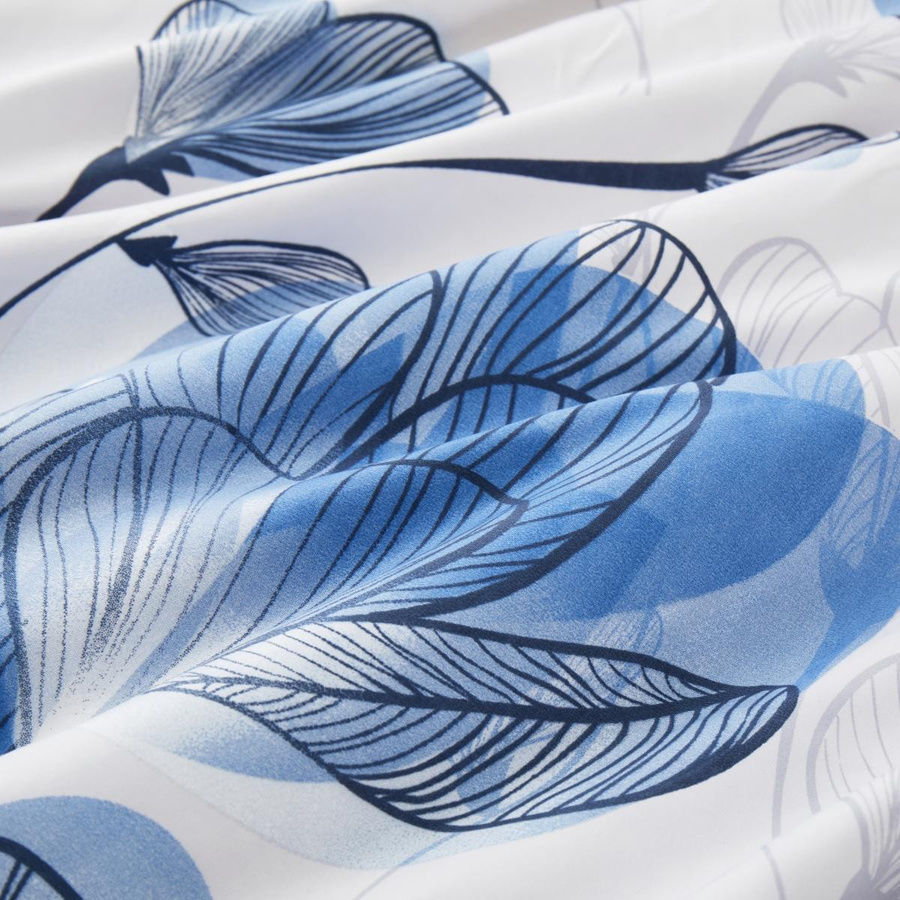 Bin Chi Textiles Bettwäsche-Set mit Blumenmuster in Blau, Einzelbett, B/H: 135 x 200 cm - Bild 2