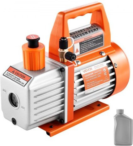 VEVOR Vakuumpumpe für HVAC und Klimaanlagen, 100 L/min, Einstufige Drehschieberpumpe für R134a R22 R410a Systeme, Orange - Bild 1
