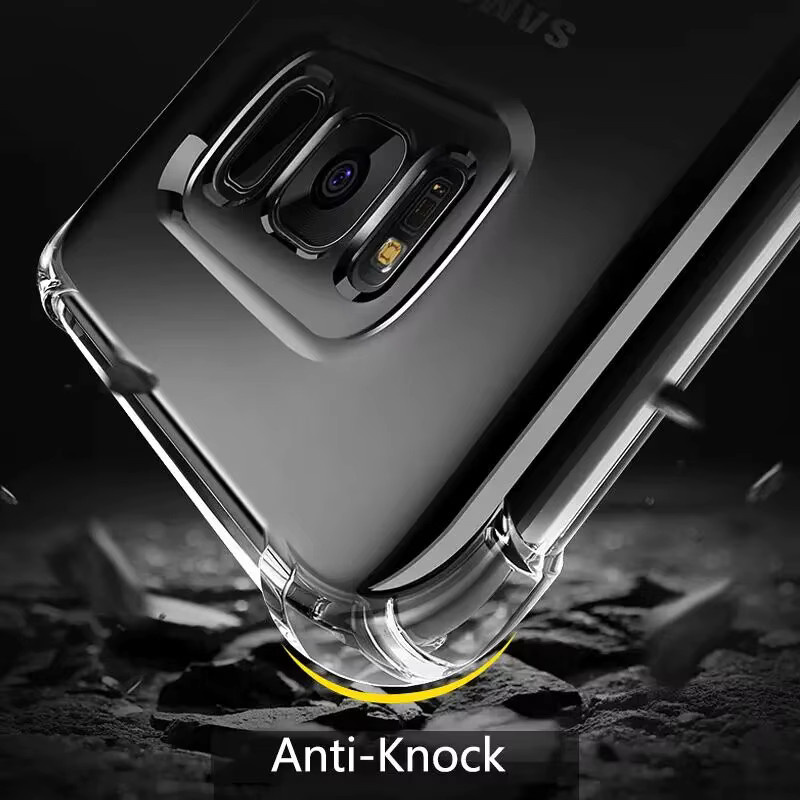 Stoßfeste Silikonhülle für Samsung Galaxy S23 Ultra, S22, S21, S20, S10, S9, S8 und Note 10, transparent - Bild 3