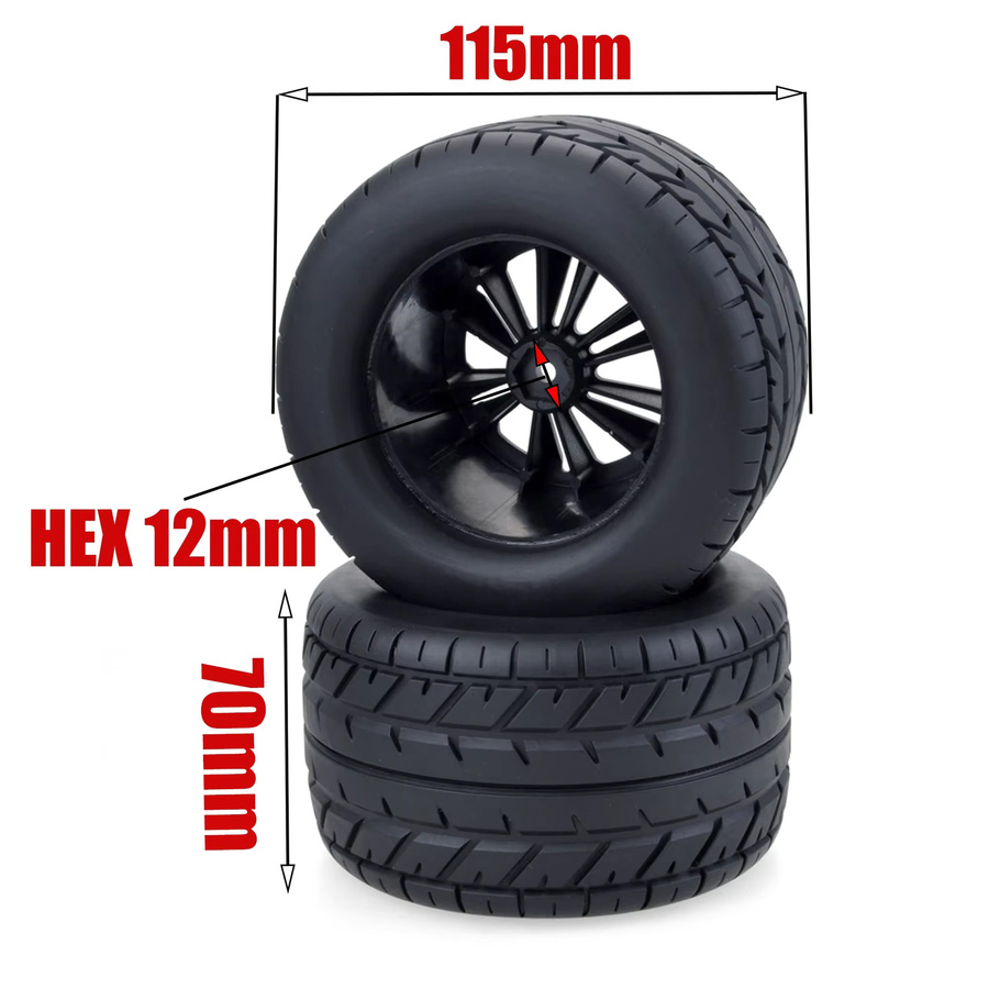 ZD Racing Gummireifen Räder, 4-teiliges Set, Schwarz - Bild 4