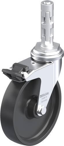 Blickle Lenkrolle mit Feststeller LRA-POA 102G-FI-E01 in Schwarz und Silber, Rad-Durchmesser: 100 mm, Tragfähigkeit: 70 kg - Bild 1