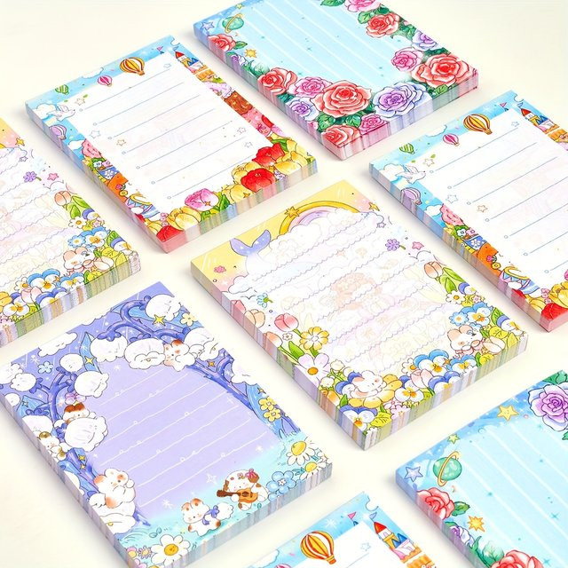 Dream Garden Notizblock Set mit 6 Stück, liniertes Schreibwaren-Set aus dickem Papier, Multicolor, B/H: 7,5 x 11 cm - Bild 1