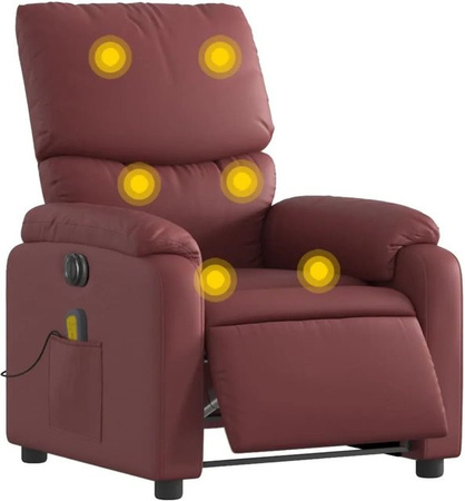 vidaXL Massagesessel Elektrisch Modell 7 in Rot mit Kunstleder und Armlehnen