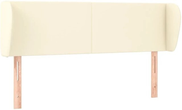 vidaXL Kopfteil mit Ohren in Creme, Kunstleder, B/T/H: 147 x 23 x 78/88 cm - Bild 1