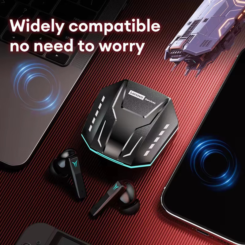 Lenovo GT105 Gaming Bluetooth 6.0 Ohrhörer mit adaptivem ANC, HiFi-Sound und TWS ENC in Schwarz - Bild 3