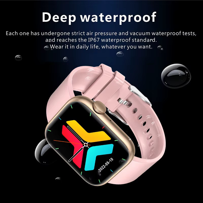 LIGE Smartwatch mit 1,85 Zoll Full Touch Display, Bluetooth Anruffunktion und Temperaturmessung, Unisex Sport Armbanduhr in Weiß oder Pink - Bild 5