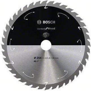 Bosch Hartmetall Kreissägeblatt für Holz mit 40 Zähnen, Durchmesser: 254 mm, Bohrung: 30 mm - Bild 1