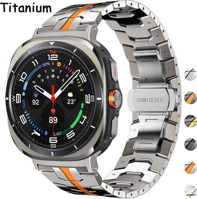 OAKCHARM Uhrenarmband Titan, Edelstahl, Unisex, Samsung Galaxy Watch 7 Ultra 47 mm - Bild 1