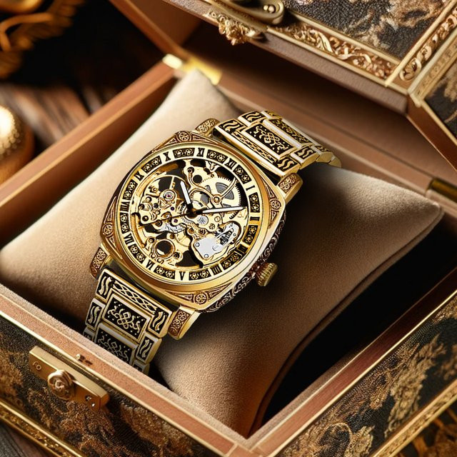 CAROTIF Armbanduhr Automatik, Edelstahl, Gold, Herren - Bild 1