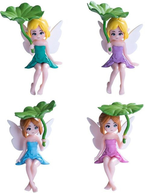 4-teiliges Set Harz-Feenmädchen-Figuren in Mehrfarbig von MARKET-2 als niedliche Mini-Gartenfeen-Dekoration für Schreibtisch und Bücherregal - Bild 1