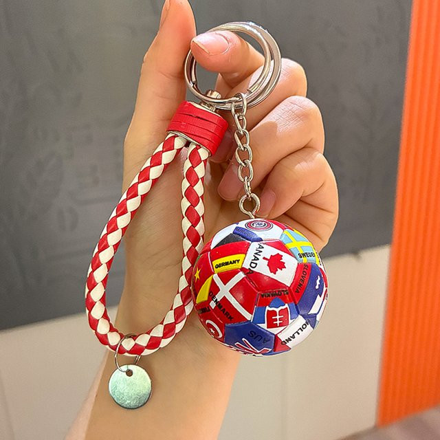 Schlüsselanhänger Fußball, Vereinigte Staaten, Kanada, Mexiko, Lederseil, Unisex - Bild 1