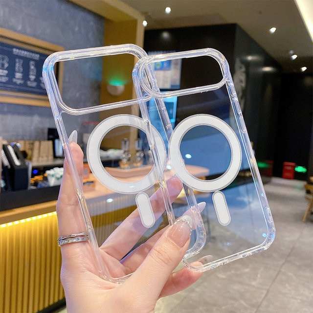 Transparente Magnetische MagSafe Schutzhülle für Apple iPhone 11 bis iPhone 17 Air Stoßfeste Klare Hülle - Bild 1