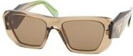 Prada PR B18S Sonnenbrille, Quadratisch, Vollrand, Kunststoff, Braun, Damen - Bild 1