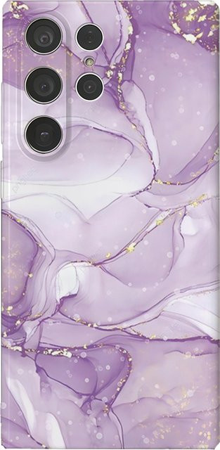 Handyhülle mit Lila Gold Marmor Design für Samsung Galaxy S25 S24 S23 Ultra Plus A35 A240 Glänzendes Hard Cover - Bild 1