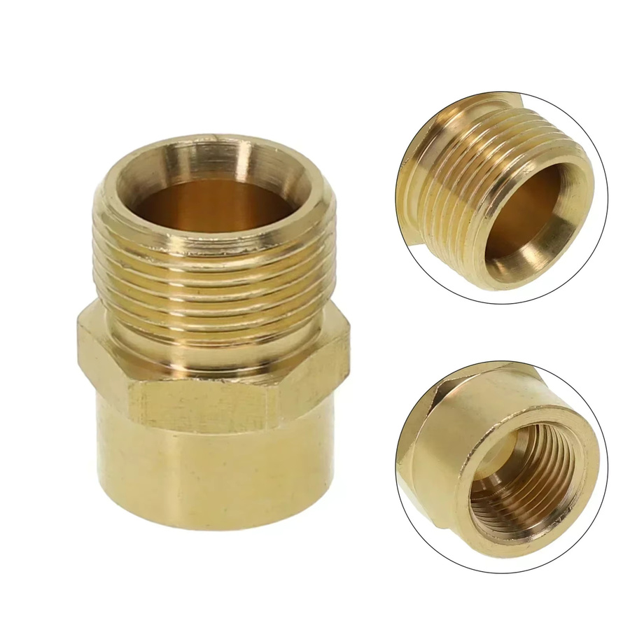 Hochdruckreiniger-Adapter M22 x 1,5 mit 3/8 Zoll Gewinde für Schlauchanschluss in Gold - Bild 2