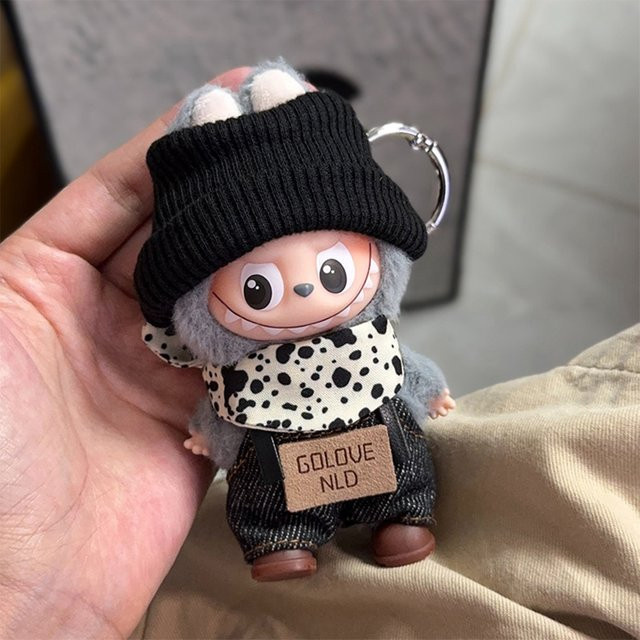EVANOVM Mini Labubu Pin Für Liebe, Puppe Zubehör, Schwarz, Plüsch / Textil - Bild 1
