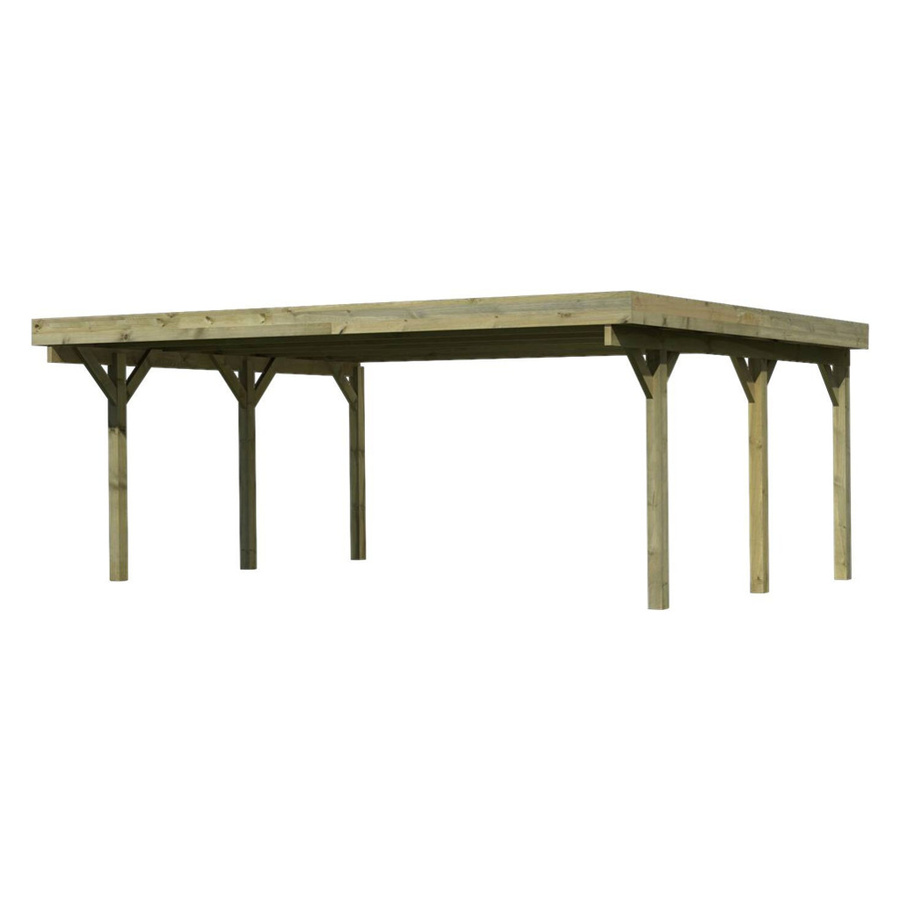 Karibu Doppelcarport Classic 1 mit PVCDach in Natur-Braun, B/T/H: 563 x 394,5 x 237 cm - Bild 4