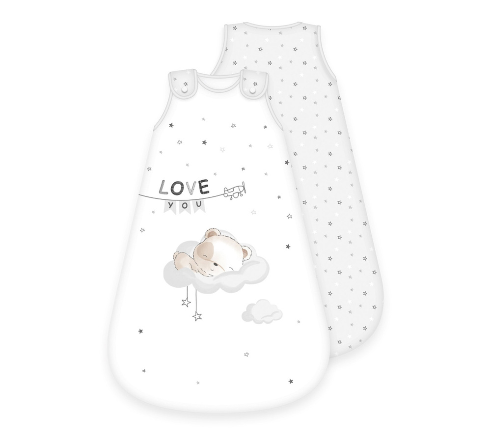 Herding Baby Schlafsack Sleeping Little Bear in Weiß, B/T: 45 x 90 cm - Bild 1
