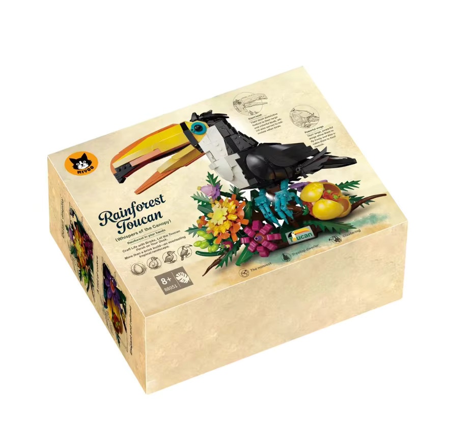 CACO BLOCKS Tukan- und Blumen-Bausatz, Montagespielzeug, ab 8 Jahren - Bild 5