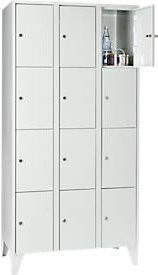 Schäfer Shop Wertfachschrank in Lichtgrau mit 3 Abteilen, 12 Fächern und Sicherheitszylinderschloss, Breite: 30 cm - Bild 1