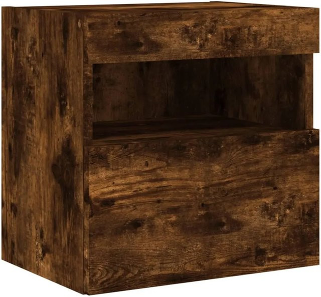 vidaXL TV-Wandschrank aus Holz in Räuchereiche mit integrierter LED-Beleuchtung, Braun, B/T/H: 40 x 30 x 40 cm - Bild 1
