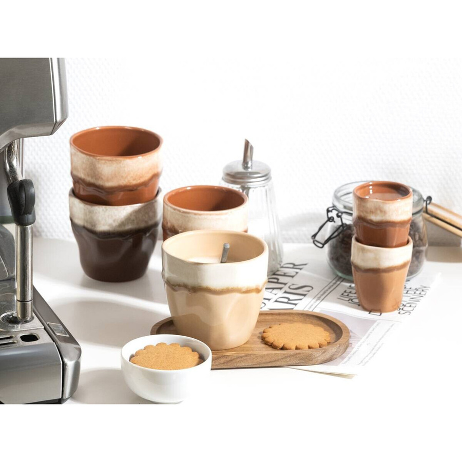 CreaTable Teetassenset Squeezy Mocha aus Steinzeug, 4-teilig, braun - Bild 2