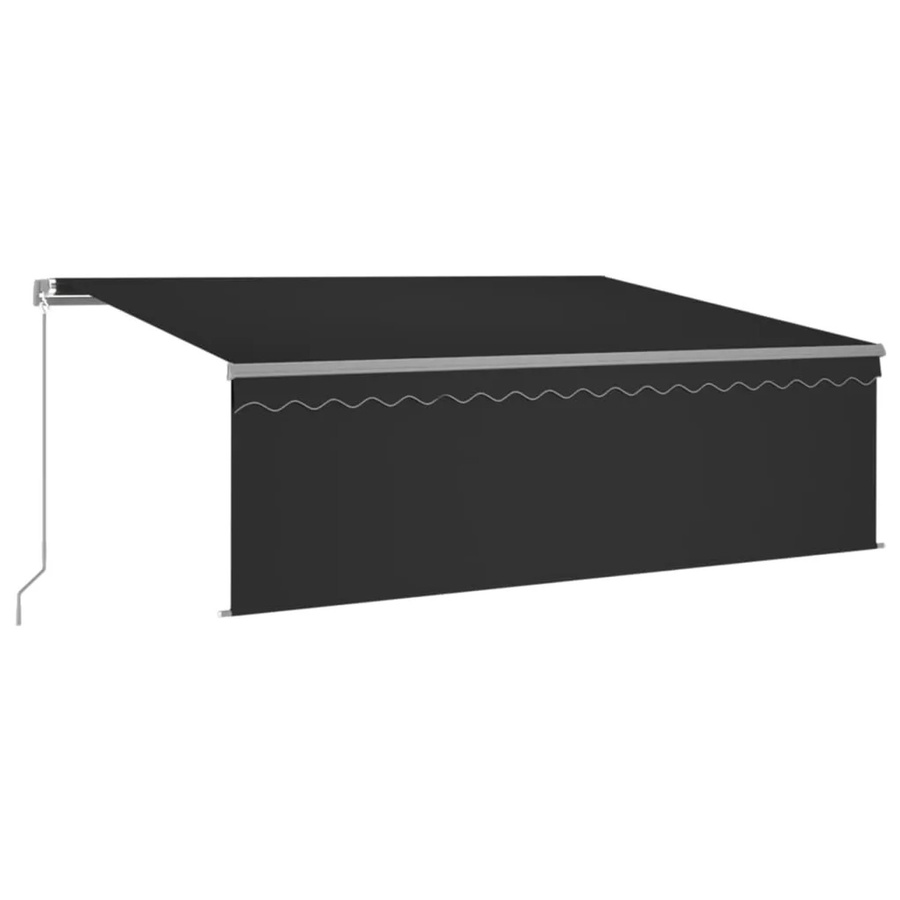 Manuelle Markise von furnicato mit Rollo aus Aluminium und Polyestergewebe in Anthrazit, B x H: 4 x 3 m - Bild 2