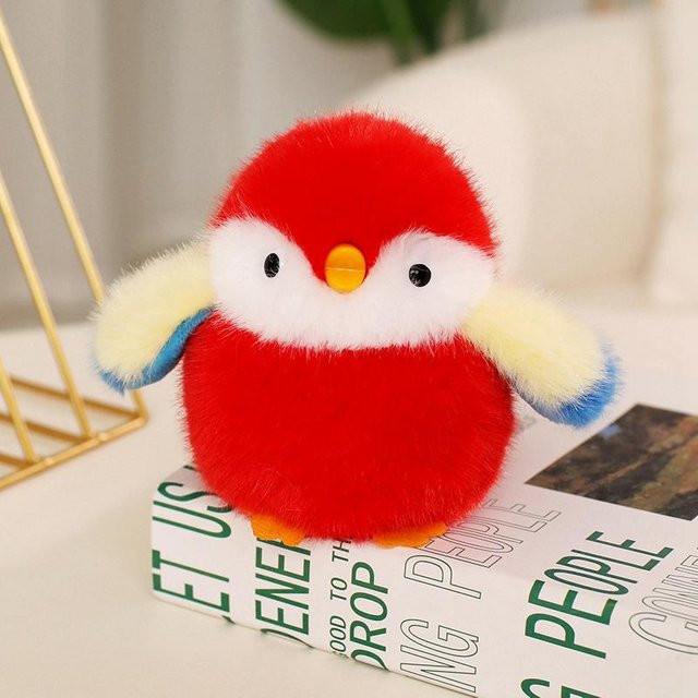 Yiran toy Vogel Plüsch Schlüsselanhänger, Buntes Vogel Kuscheltier, 11cm - Bild 1