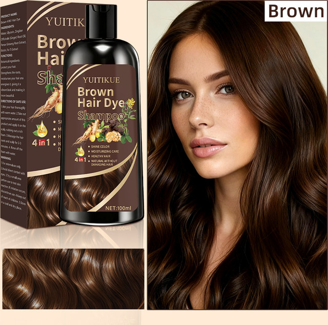 YUITIKUE Haarfärbeshampoo Braun, 100 ml, Unisex - Bild 1
