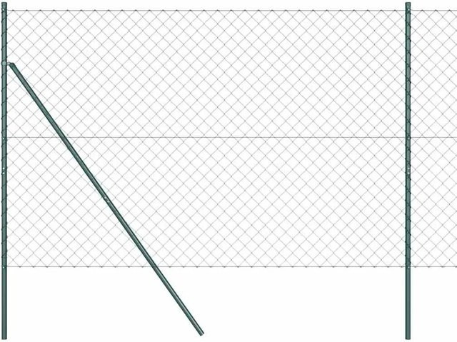 vidaXL Zaunpfosten aus Stahl und PVC in Grün, B/T/H: 6 x 6 x 160 cm - Bild 1