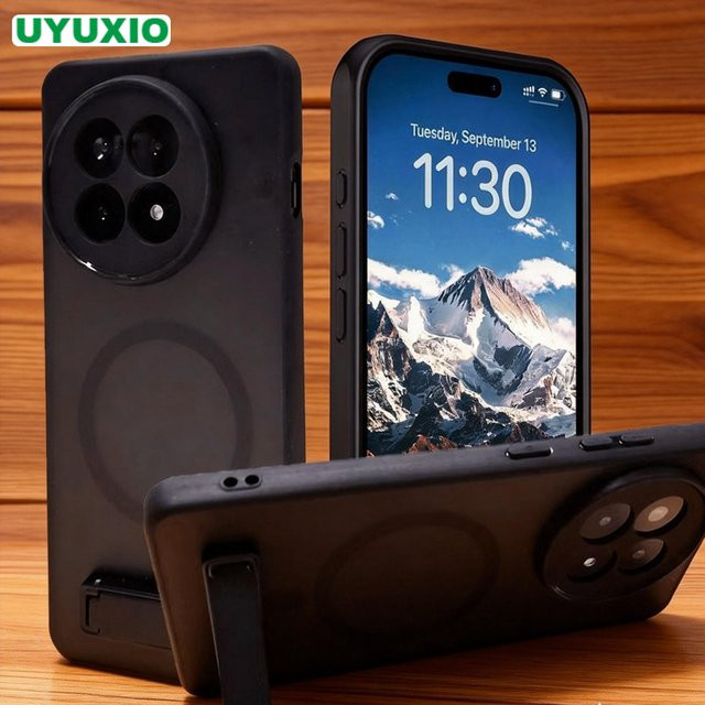 UYUXIO Magnetische Handyhülle mit Ständer für OnePlus 15 13 13T 13R Ace 5 Pro Nord CE5 Ultra in Schwarz - Bild 1