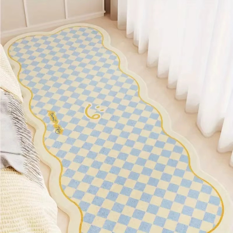 VIKAMA Moderner karierter Teppich in ästhetischem Design, weich und rutschfest für Wohnzimmer, Schlafzimmer oder Eingangsbereich - Bild 1