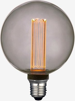 PR Home FUTURE LED SMOKEY Globe Lichtquelle E27 in Grau Transparent, Warmweiß, Durchmesser: 12,5 cm - Bild 1