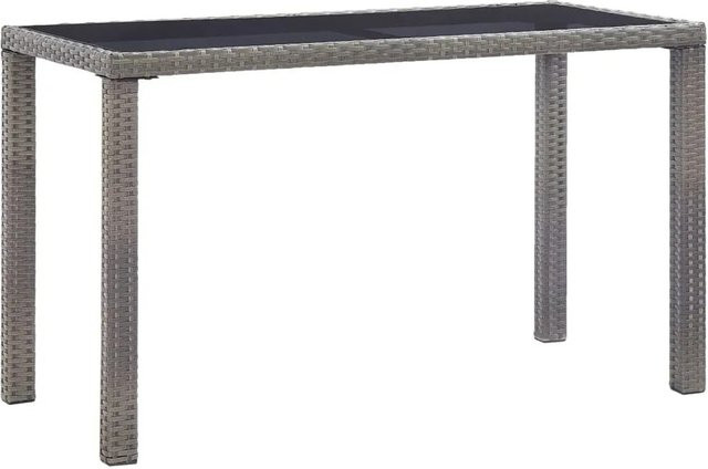 Furnicato Gartentisch aus Poly-Rattan mit gehärteter Glasplatte in Anthrazit, B/T/H: 123 x 60 x 74 cm - Bild 1