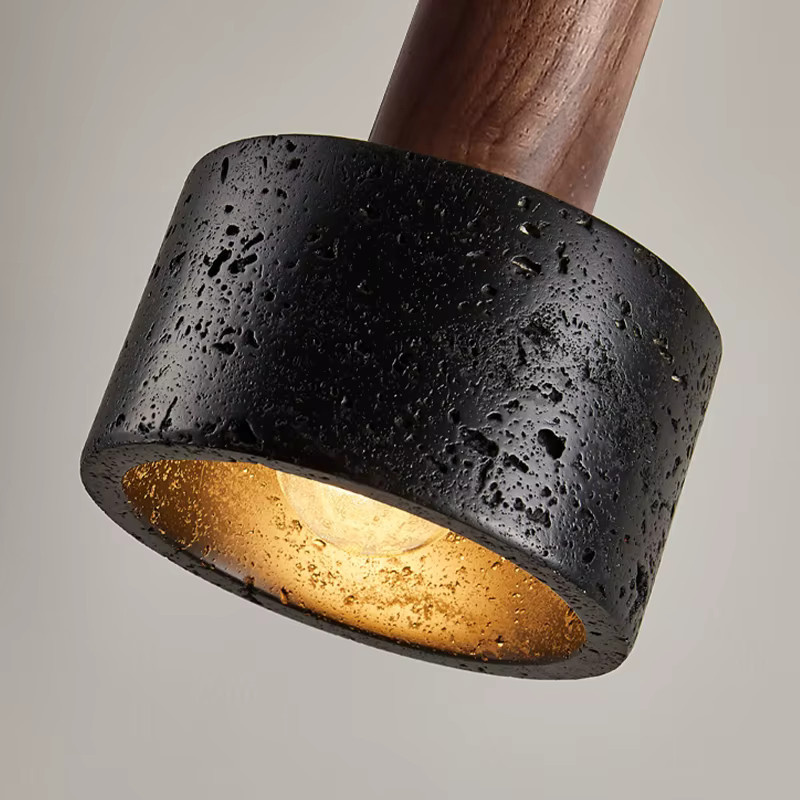 Black Hole Stone Moderner Designer-Kronleuchter in Schwarz für Schlafzimmer und Esszimmer - Bild 1