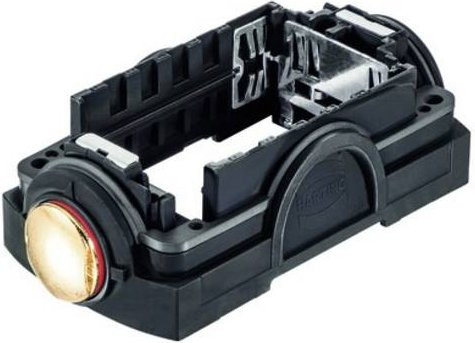 Harting Trägergehäuse Druckknopf Schwarz 11136000100 - Bild 1