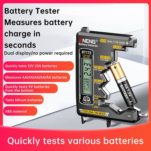 Gaqqee BT173 Hochpräziser Batterieleistungsdetektor und Batteriespannungsmesser in Schwarz - Bild 1